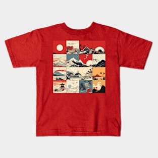 JAPANESE WOODBLOCK PRINTS Kids T-Shirt